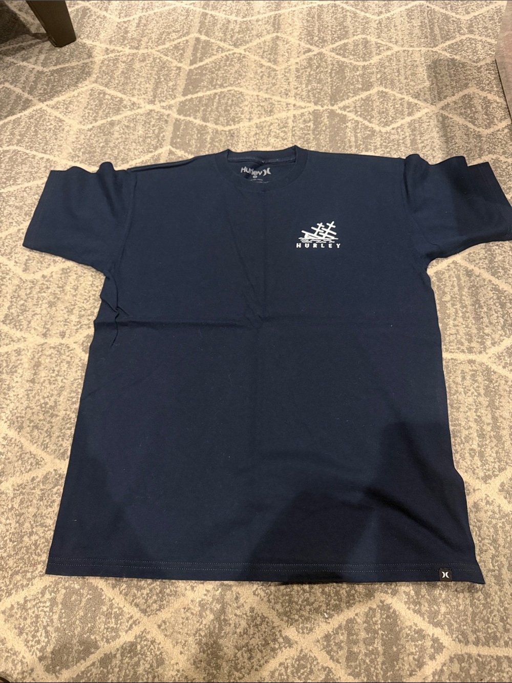 Hurley Navy Short-Sleeve Tee with White Chest Logo